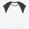 Camiseta raglán de manga corta – Blanco/Gris oscuro Camiseta raglán de manga corta – Blanco/Gris oscuro