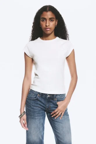 Camiseta raglán de manga corta – Blanco roto