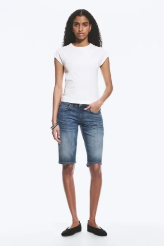 Camiseta raglán de manga corta – Blanco roto