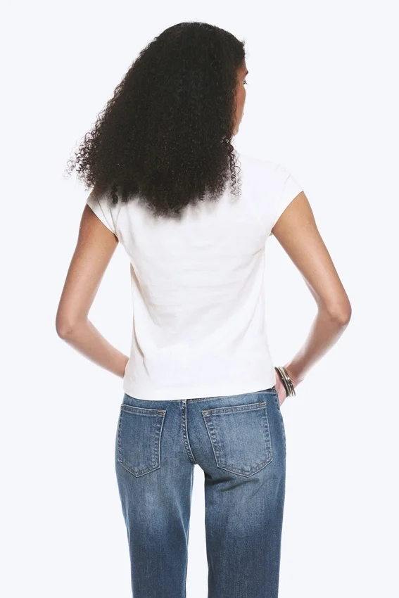 Camiseta raglán de manga corta – Blanco roto Camiseta raglán de manga corta – Blanco roto
