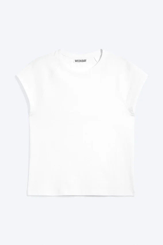 Camiseta raglán de manga corta – Blanco roto Camiseta raglán de manga corta – Blanco roto
