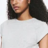 Camiseta raglán de manga corta – Gris jaspeado