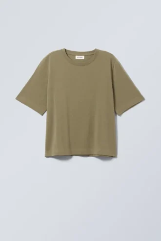 Camiseta rectangular perfecta – Verde caqui