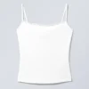 Camiseta sin mangas ajustada de algodón – Blanca Camiseta sin mangas ajustada de algodón – Blanca