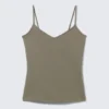 Camiseta sin mangas ajustada de algodón con cuello en V – Gris Camiseta sin mangas ajustada de algodón con cuello en V – Gris