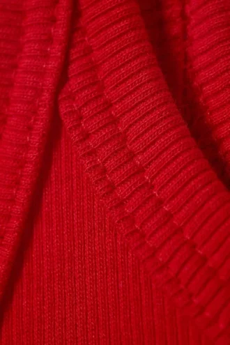 Camiseta sin mangas ajustada de canalé – Rojo brillante