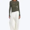 Camiseta sin mangas con bolero de dos piezas en capas – Verde caqui apagado Camiseta sin mangas con bolero de dos piezas en capas – Verde caqui apagado