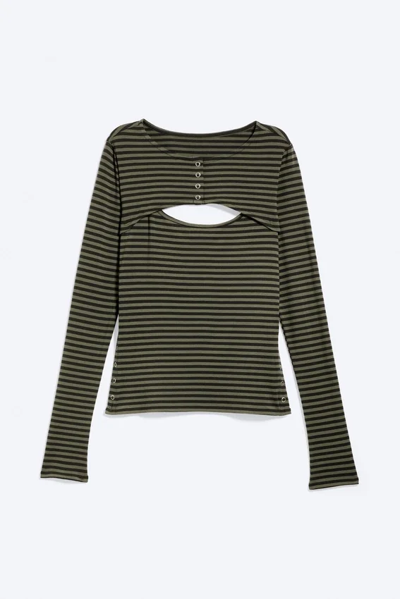 Camiseta sin mangas con bolero de dos piezas en capas – Verde caqui apagado Camiseta sin mangas con bolero de dos piezas en capas – Verde caqui apagado