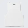 Camiseta sin mangas corta de algodón acanalado – Blanco Camiseta sin mangas corta de algodón acanalado – Blanco