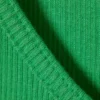Camiseta sin mangas corta de algodón acanalado – Verde brillante