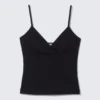 Camiseta sin mangas de algodón con cuello en V – Negro Camiseta sin mangas de algodón con cuello en V – Negro