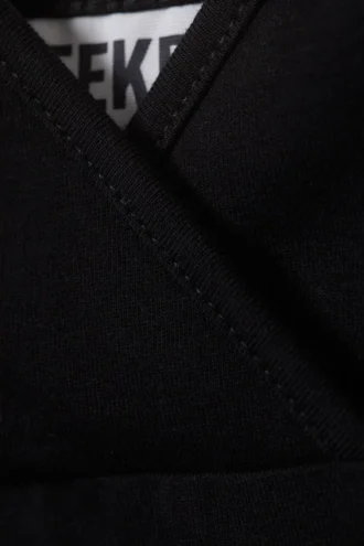 Camiseta sin mangas de algodón con cuello en V – Negro
