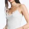Camisola con tirantes y encaje – Gris claro difuminado Camisola con tirantes y encaje – Gris claro difuminado