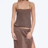 Camisola de punto con cuello cuadrado – Marrón Camisola de punto con cuello cuadrado – Marrón