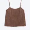 Camisola de punto con cuello cuadrado – Marrón Camisola de punto con cuello cuadrado – Marrón