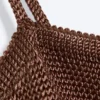 Camisola de punto con cuello cuadrado – Marrón Camisola de punto con cuello cuadrado – Marrón