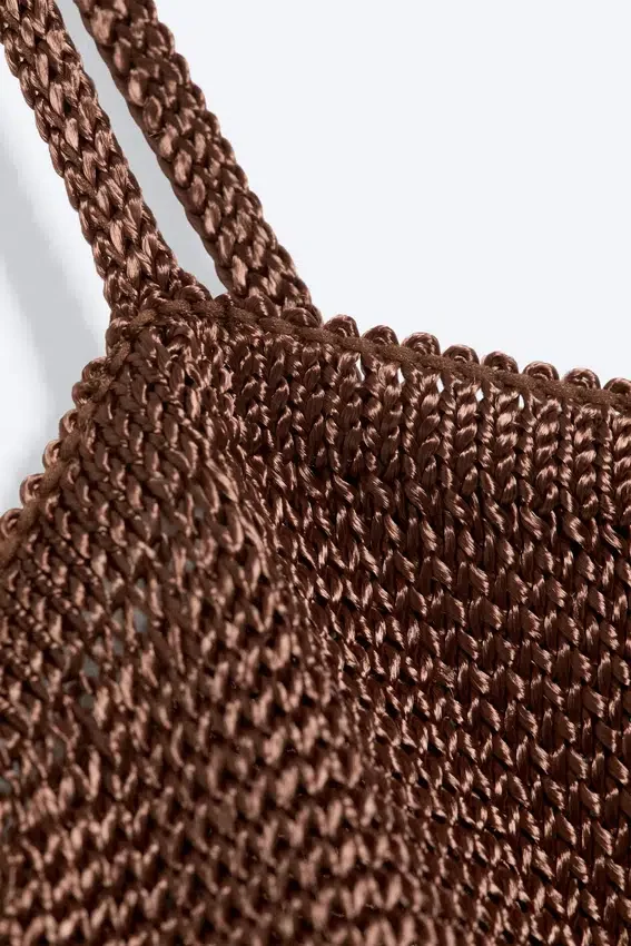 Camisola de punto con cuello cuadrado – Marrón Camisola de punto con cuello cuadrado – Marrón