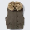 Chaleco bomber con capucha convertible – Gris oscuro Chaleco bomber con capucha convertible – Gris oscuro
