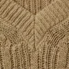 Chaleco de punto acanalado con cuello en V – Beige
