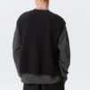Chaleco de punto desgastado de corte holgado – Negro Chaleco de punto desgastado de corte holgado – Negro