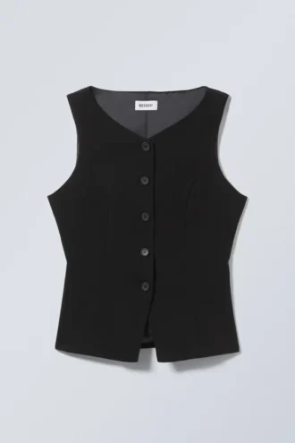 Chaleco de traje entallado – Negro