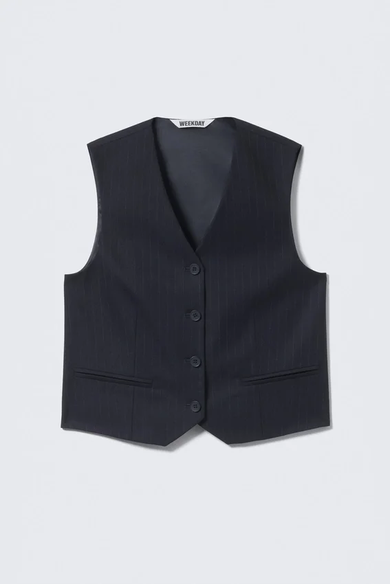 Chaleco de traje – Rayas diplomáticas azul oscuro Chaleco de traje – Rayas diplomáticas azul oscuro