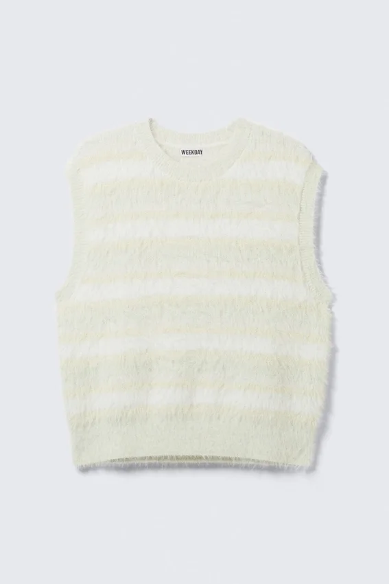 Chaleco mullido de canalé – Blanco Chaleco mullido de canalé – Blanco