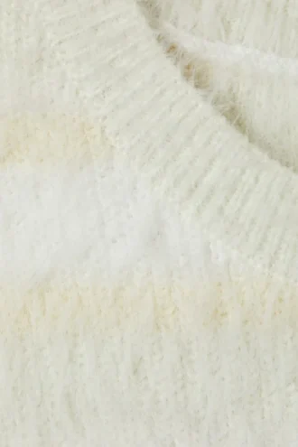 Chaleco mullido de canalé – Blanco