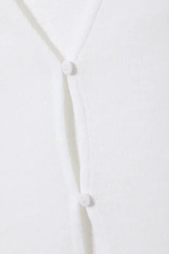 Chaleco sin mangas ajustado con botones – Blanco