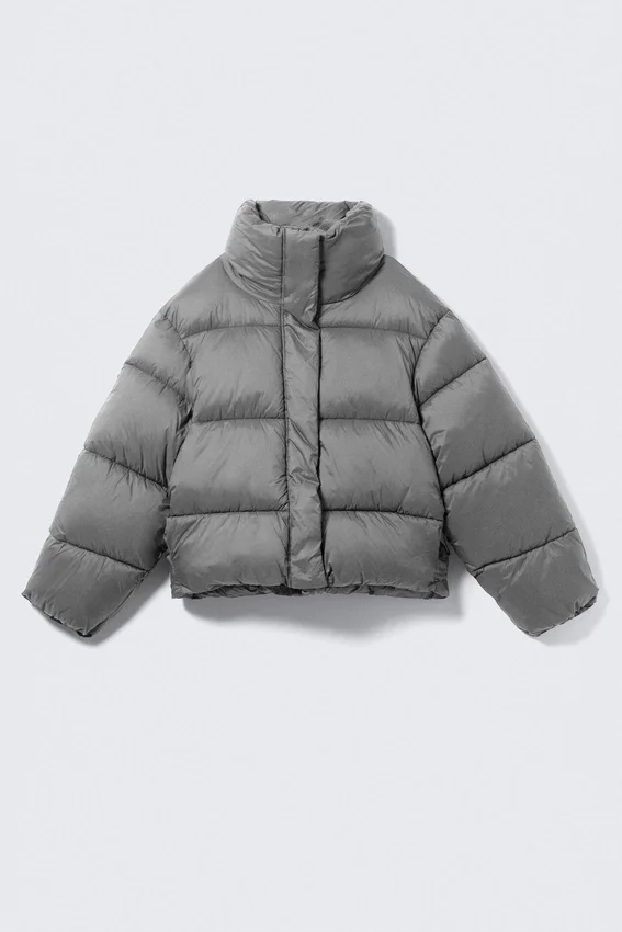 Chaqueta acolchada corta oversize – Gris Chaqueta acolchada corta oversize – Gris
