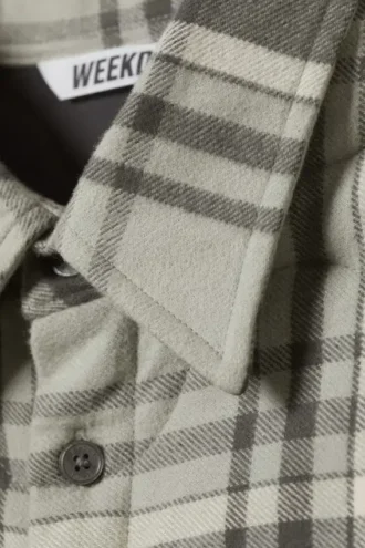 Chaqueta acolchada de corte holgado – Cuadros grises
