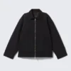 Chaqueta acolchada de lona de algodón – Negro