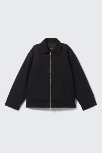 Chaqueta acolchada de lona de algodón – Negro