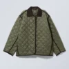 Chaqueta acolchada oversize con forro – Verde caqui oscuro Chaqueta acolchada oversize con forro – Verde caqui oscuro