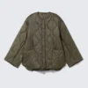 Chaqueta acolchada oversize con forro – Verde caqui oscuro Chaqueta acolchada oversize con forro – Verde caqui oscuro