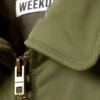 Chaqueta bomber acolchada de sarga – Verde oliva apagado Chaqueta bomber acolchada de sarga – Verde oliva apagado