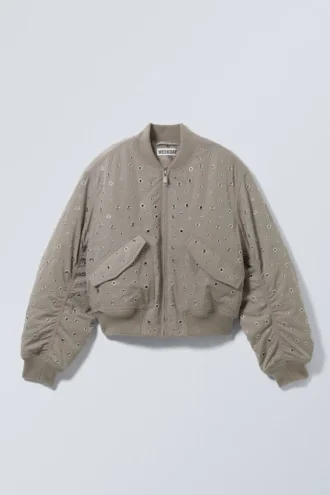 Chaqueta bomber corta con ojales – Dusty Mole