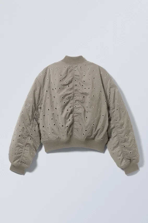 Chaqueta bomber corta con ojales – Dusty Mole Chaqueta bomber corta con ojales – Dusty Mole