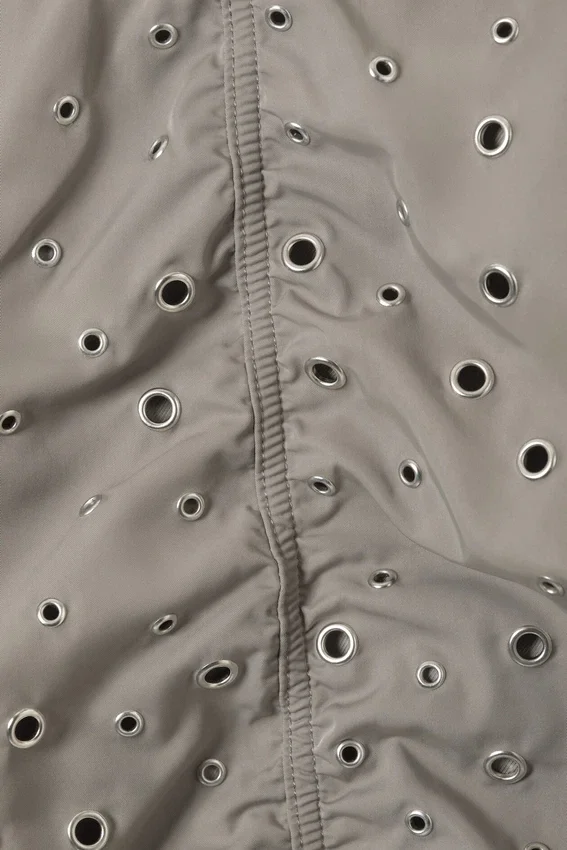 Chaqueta bomber corta con ojales – Dusty Mole Chaqueta bomber corta con ojales – Dusty Mole