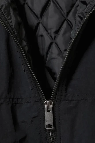 Chaqueta bomber de nailon de corte holgado – Negro Chaqueta bomber de nailon de corte holgado – Negro