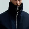 Chaqueta bomber de nailon encogido – Azul marino Chaqueta bomber de nailon encogido – Azul marino