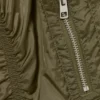 Chaqueta bomber entallada con volantes fruncidos – Verde caqui Chaqueta bomber entallada con volantes fruncidos – Verde caqui