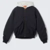 Chaqueta bomber holgada con capucha – Azul marino oscuro Chaqueta bomber holgada con capucha – Azul marino oscuro
