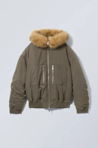 Chaqueta bomber holgada con capucha – Mole Dark