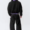Chaqueta bomber holgada con cuello de piel sintética – Negro Chaqueta bomber holgada con cuello de piel sintética – Negro