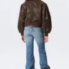 Chaqueta bomber holgada de nailon Yulia B – Marrón oscuro Chaqueta bomber holgada de nailon Yulia B – Marrón oscuro