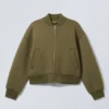 Chaqueta bomber holgada de neopreno – Verde caqui Chaqueta bomber holgada de neopreno – Verde caqui