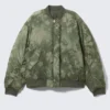 Chaqueta bomber holgada reversible – Caqui oscuro – Estampado floral Chaqueta bomber holgada reversible – Caqui oscuro – Estampado floral