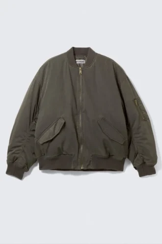 Chaqueta bomber oversize de sarga – Dusty Mole