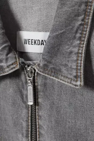 Chaqueta con cremallera de denim Ontario – Eleven Grey